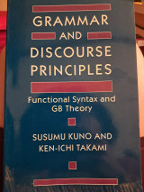 Grammar and Discourse Principles- Functional Syntax and GB Theory