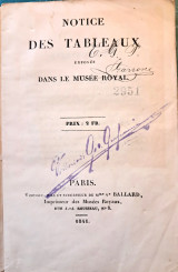 Notice des Tableaux exposés dans le Musée Royal