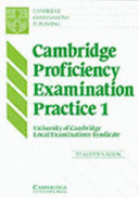 Cambridge Proficiency Examination Practice 1 Teacher's book