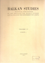 Balkan Studies, Volume 13, Number 2