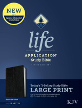Kjv Life Application Study Bible, Large Print leather Burgundy