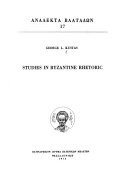 Studies in Byzantine Rhetoric