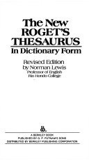 The New Roget's Thesaurus in Dictionary Form