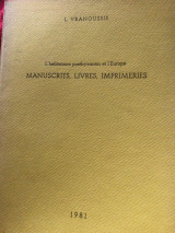 Manuscripts, livres, imprimeries