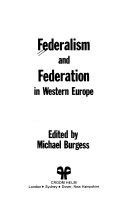 Federalism and Federation in Western Europe
