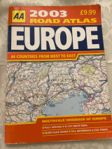 AA 2003 Road Atlas Europe 44 countries from west to east