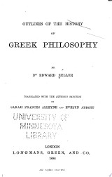 Outlines of the History of Greek Philosophy