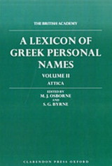 (h/b) a Lexicon of Greek Personal Names (volume Ii)
